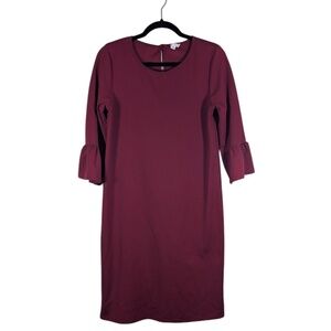 Emberley Burgundy Knee Length Dress Size S